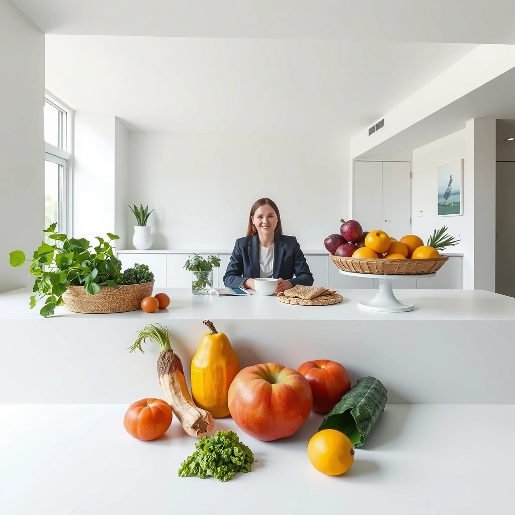 Consultation en nutrition personnalisée dans un environnement moderne et naturel